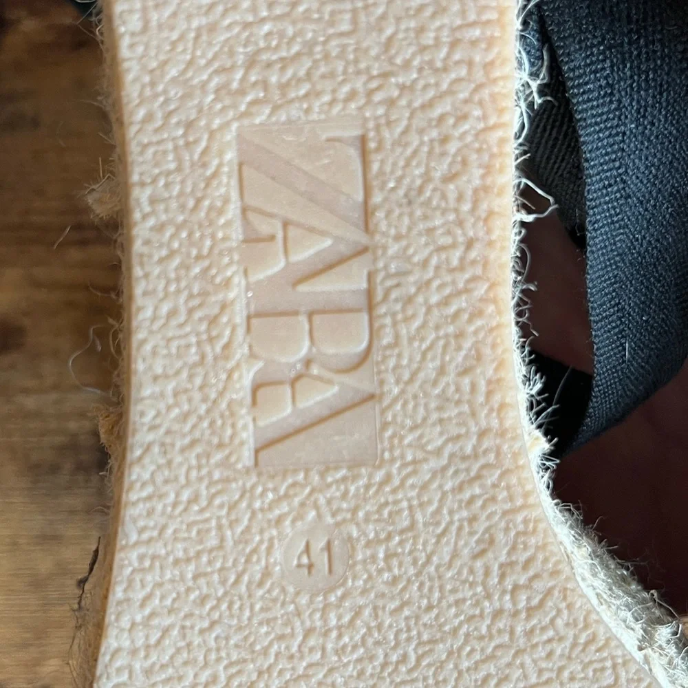 NEW ZARA Ankle Tie Raffia Espadrille Wedge Sandals, 10 - Picture 12 of 12